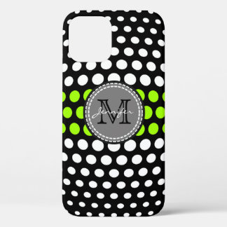 Case-Mate iPhone Case Monogram Lime & White Pois Motif