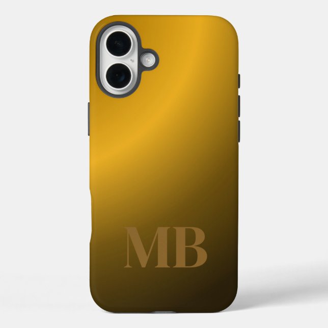 Coques Case-Mate iPhone Monogram Modern Gold Tiger Eye (Verso)