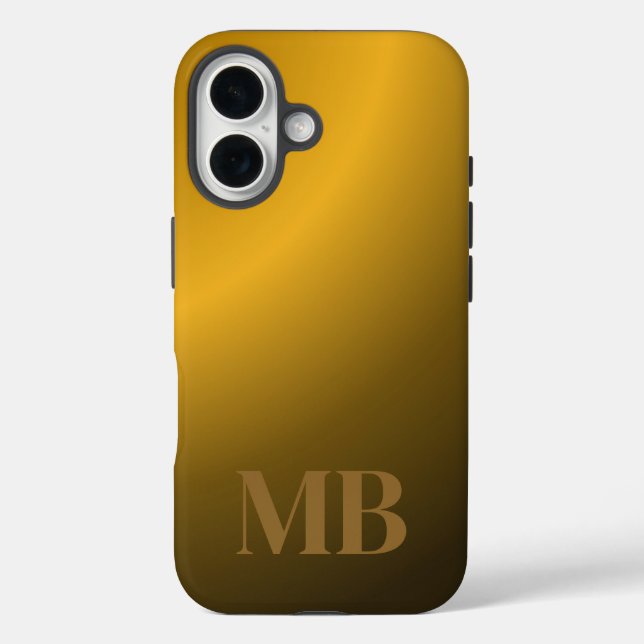 Coques Case-Mate iPhone Monogram Modern Gold Tiger Eye (Verso)