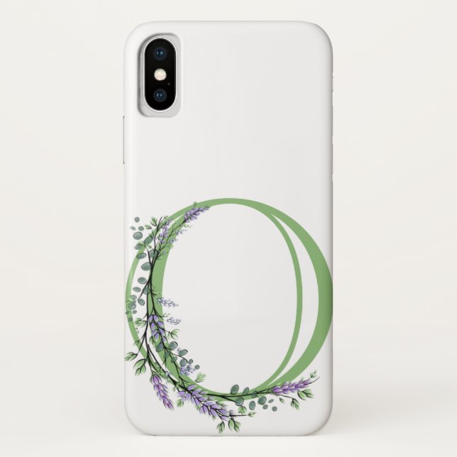 Coques Case-Mate iPhone Monogram O Lavande Eucalyptus (Dos)