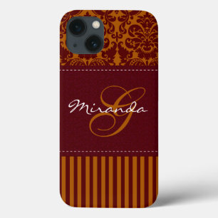 Coque Case-Mate iPhone Monogram Orange, Vin Damask Stripe iPad Air Case