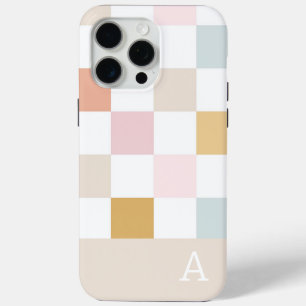 Coque Case-Mate iPhone Monogram Pastel Checkerboard Retro tendance
