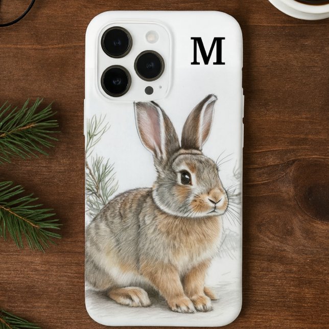 Coques Case-Mate iPhone Monogram Rabbit and Pine  (Créateur téléchargé)