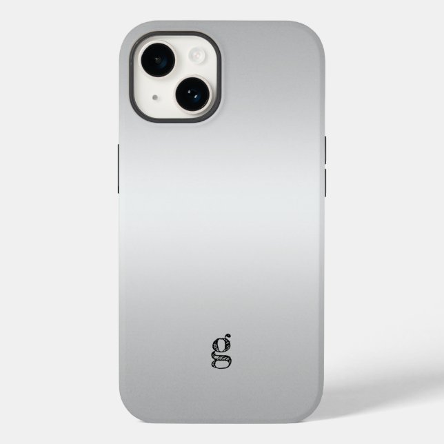 Coques Case-Mate iPhone Monogram Rustique Gris Sarcelle Personnaliser Unis (Verso)