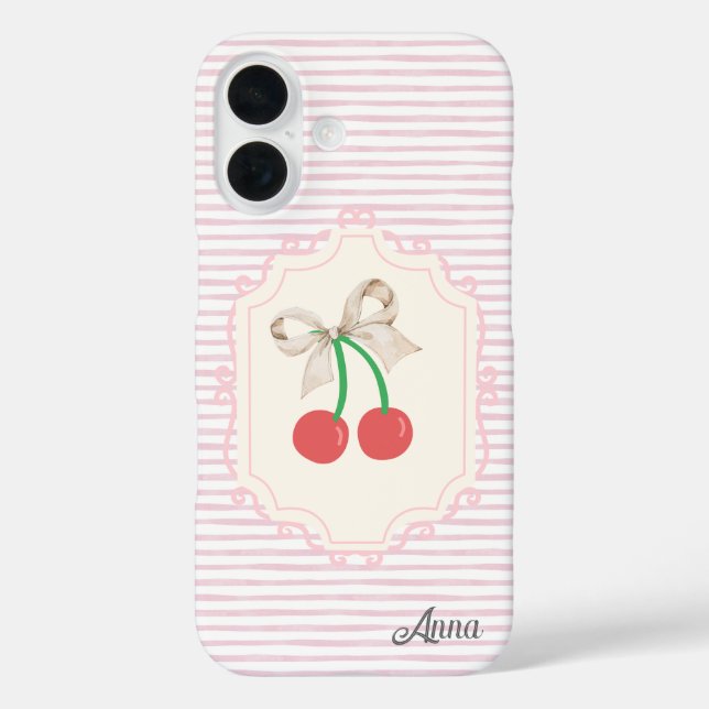 Coques Case-Mate iPhone Monogram Shabby chic bordure Sweet pinky cerise (Verso)