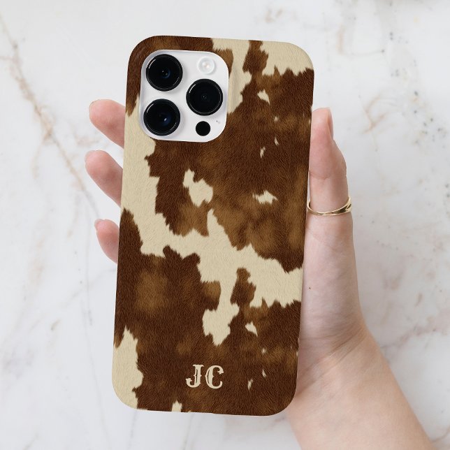 Coques Case-Mate iPhone Monogram Western Country Modern Brown Cowgirl (Monogram Western Country Modern Brown Cowgirl Case-Mate iPhone Case)