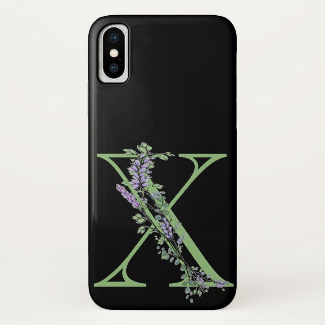 Coques Case-Mate iPhone Monogram X Lavande Eucalyptus (Dos)