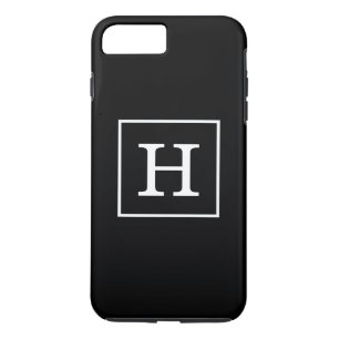 Coque Case-Mate Pour iPhone Monograme de Black White Framed Initial