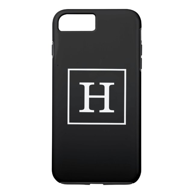Coques Case-Mate iPhone Monograme de Black White Framed Initial (Dos)