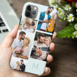 Case-Mate iPhone Case Monogramme 5 Photo Collage de la mer<br><div class="desc">coque iphone customisé avec votre premier collage photo et arrière - plan de bateau de mer. Le modèle photo est configuré pour vous permettre d'ajouter vos photos, en travaillant dans le sens des aiguilles d'une montre en haut à droite. Le montage photo utilise des formats paysage et portrait pour vous...</div>