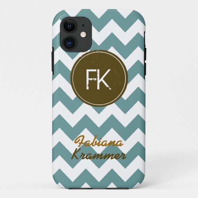 Coques Case-Mate iPhone monogramme à la mode chevron (Dos)