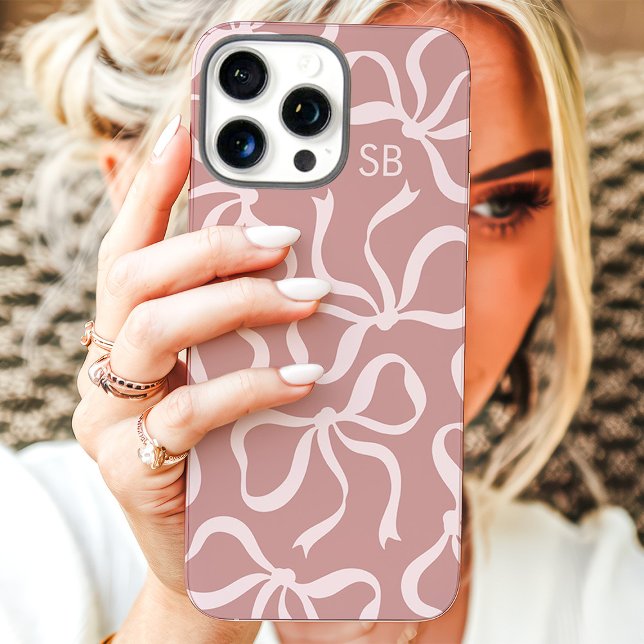 Coques Case-Mate iPhone Monogramme à l'arc-en-ciel rose poussiéreux (Créateur téléchargé)