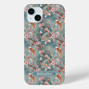 Coque Case-Mate iPhone Monogramme à motif de poisson Koi Sakura japonais