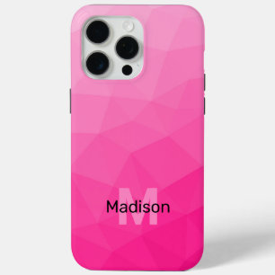 Coque Case-Mate iPhone Monogramme à motif en maille géométrique ombré ros
