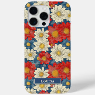 Coque Case-Mate iPhone Monogramme à motif floral rouge japonais