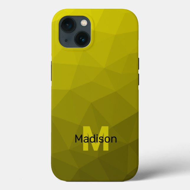 Coques Case-Mate iPhone Monogramme à motif géométrique en maille ombré fon (Verso)