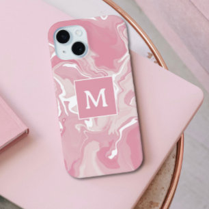 Coque Case-Mate iPhone Monogramme à spirale rose personnalisée