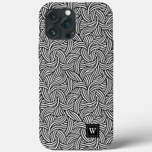 Case-Mate iPhone Case Monogramme Abstrait de lignes noires et blanches