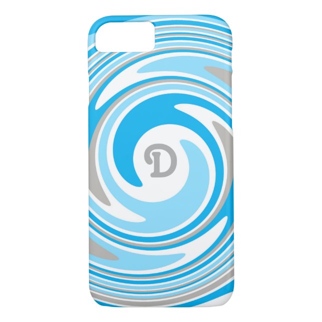 Coques Case-Mate iPhone Monogramme Abstrait gris blanc (Dos)