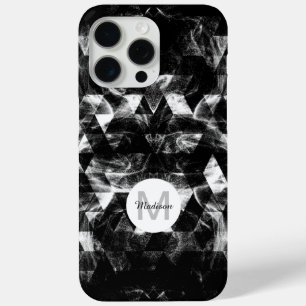 Coque Case-Mate iPhone Monogramme Abstrait noir et blanc géométrique