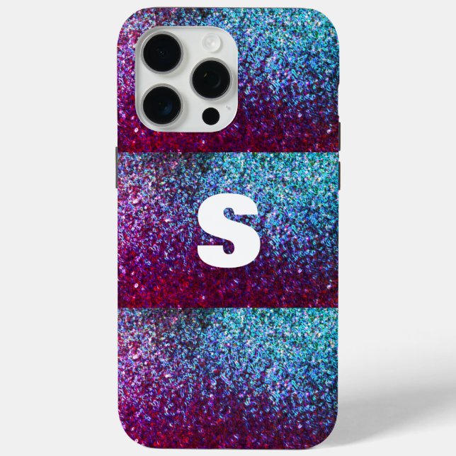 Coques Case-Mate iPhone Monogramme Abstrait Pink Purple Ombre (Verso)