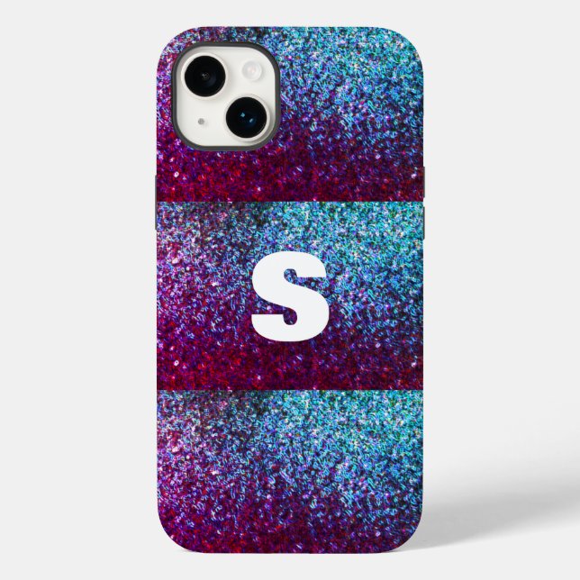 Coques Case-Mate iPhone Monogramme Abstrait Pink Purple Ombre (Verso)