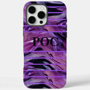 Coque iPhone 16 Pro Max Monogramme Abstrait violet Coque-mat noir