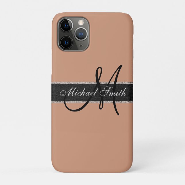 Coques Case-Mate iPhone Monogramme Antique laiton Arrière - plan couleur (Dos)