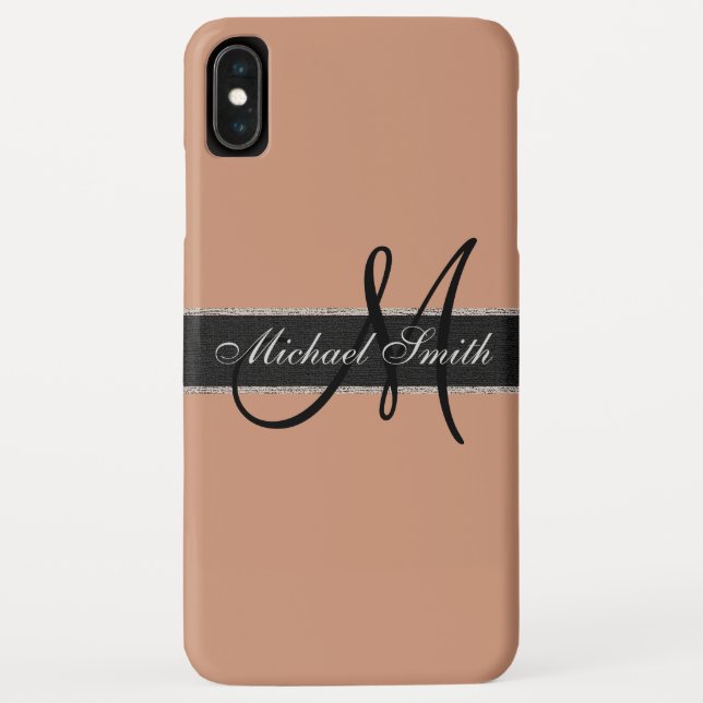 Coques Case-Mate iPhone Monogramme Antique laiton Arrière - plan couleur (Dos)