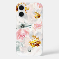 Monogramme Aquarelle Airy Floral Art Personnalisé