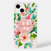 Monogramme aquarelle florale paradisiaque
