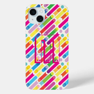 Coque Case-Mate iPhone Monogramme Arc-en-ciel lignes diagonales Motif Pop