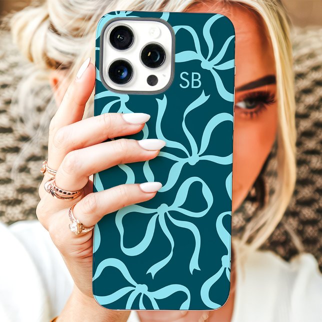 Coques Case-Mate iPhone Monogramme Arc-en-ciel Turquoise (Créateur téléchargé)