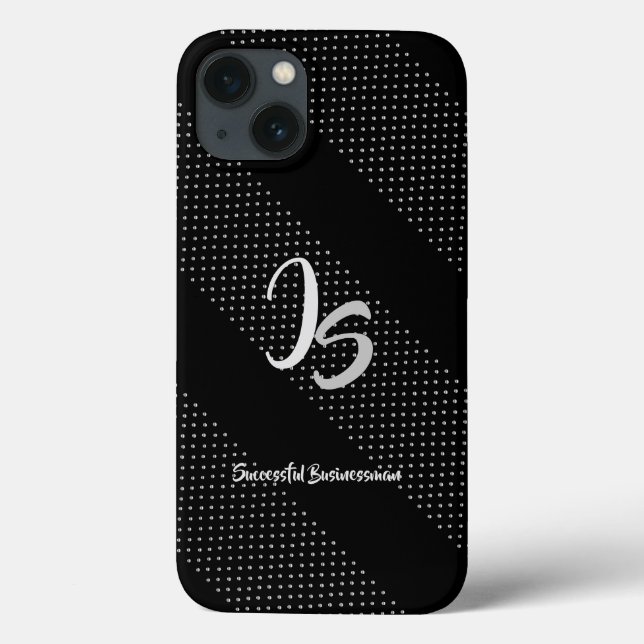 Coques Case-Mate iPhone Monogramme argenté personnel "d'homme d'affaires (Verso)