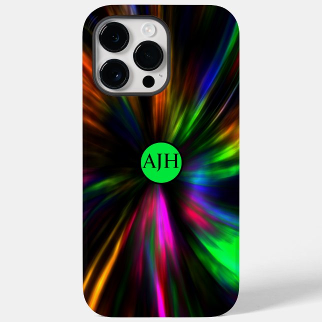 Coques Case-Mate iPhone Monogramme Art Neon brillant Psychédélique tendanc (Verso)