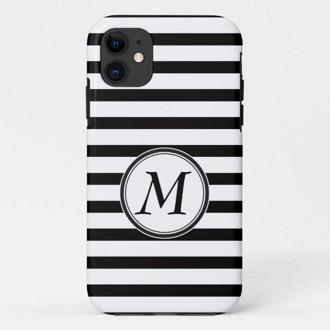 Coques Case-Mate iPhone Monogramme avec des rayures (Dos)