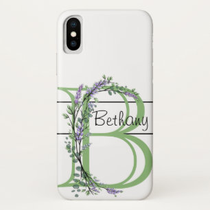 Case-Mate iPhone Case Monogramme B Lavande Eucalyptus