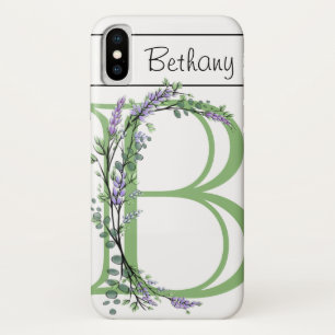 Case-Mate iPhone Case Monogramme B Lavande Eucalyptus