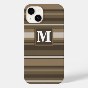 Coque Case-Mate iPhone Monogramme bandes Brown