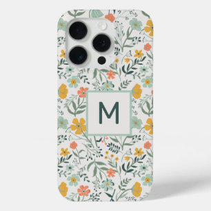 Coque Case-Mate iPhone Monogramme Beau motif végétal botanique