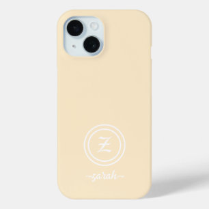 Coque Case-Mate iPhone Monogramme beige personnalisable & Téléphone de no