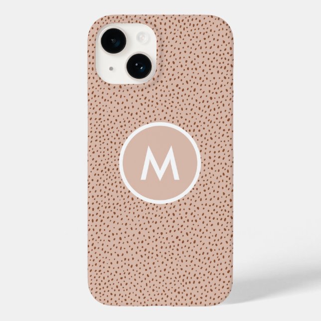 Coques Case-Mate iPhone Monogramme beige tendance avec Boho en terre cuite (Verso)