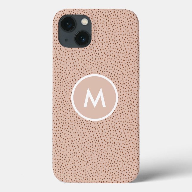 Coques Case-Mate iPhone Monogramme beige tendance avec Boho en terre cuite (Verso)