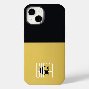 Coque Case-Mate iPhone Monogramme Black Gold & Girly Plutôt Initiale
