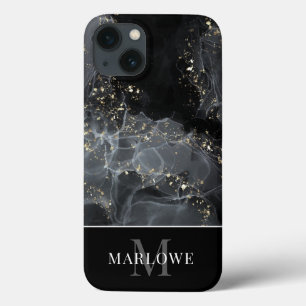 Case-Mate iPhone Case Monogramme Black Gold Parties scintillant Abstrait