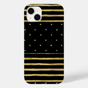 Coque Case-Mate iPhone Monogramme Black Gold pointes rayées -Mate iPhone 