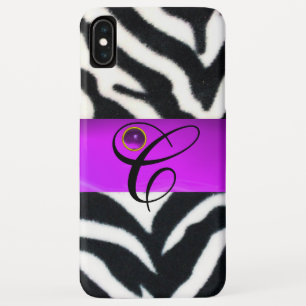 Case-Mate iPhone CASE MONOGRAMME BLACK ZEBRA FUR VIOLET PURPLE GEM,