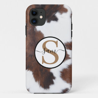 Case-Mate iPhone Case Monogramme blanc Brown de la vache