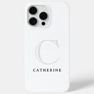 Coque Case-Mate iPhone Monogramme blanc classique simple Coque-mat