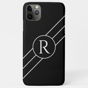 Case-Mate iPhone Case Monogramme blanc dans un cercle, lignes diagonales